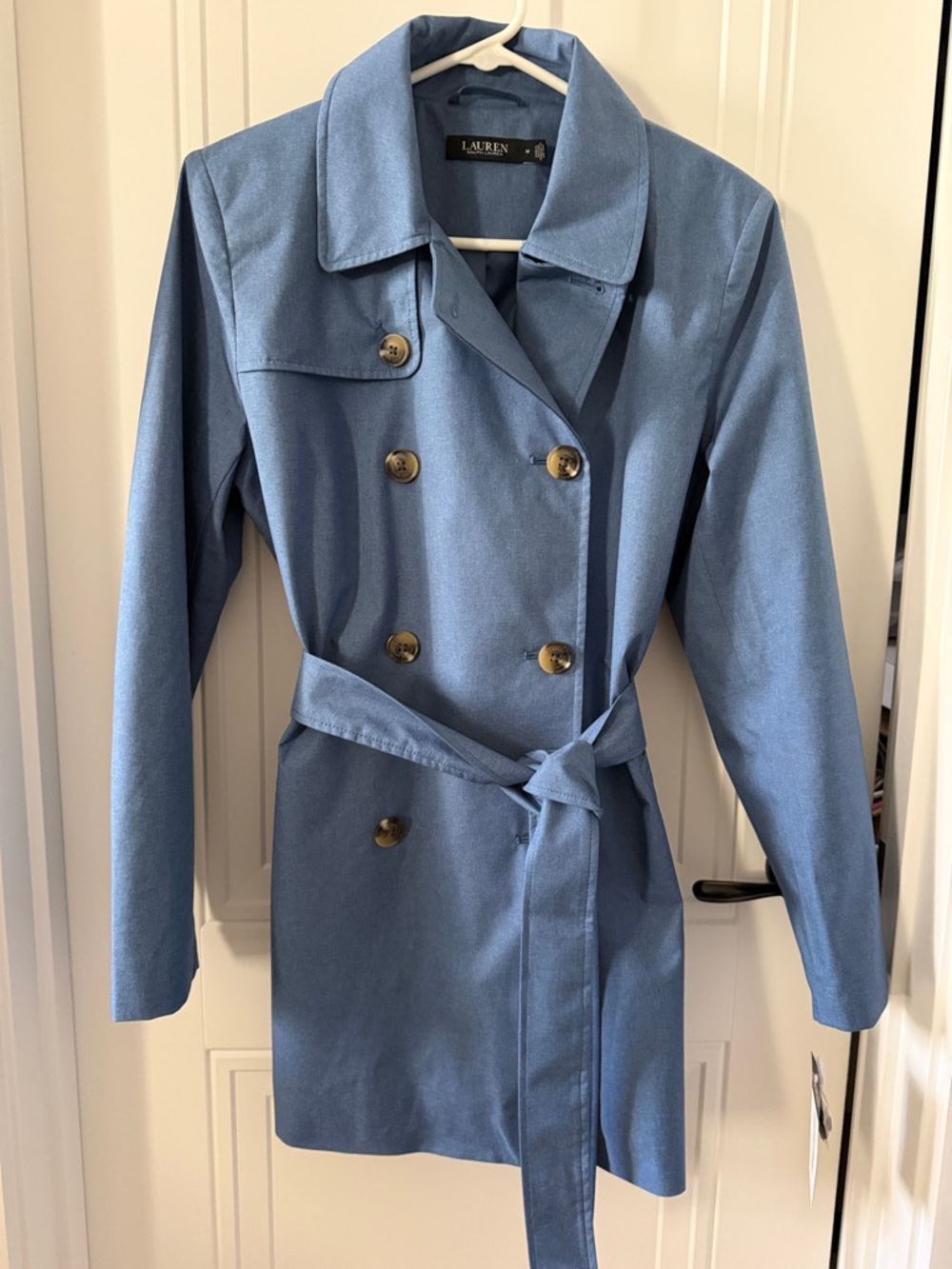 Lauren Ralph Lauren Blue Double-Breasted Trench Coat